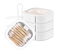 Nvhaly 4 organizer per elastici per capelli, contenitori portatili per accessori per capelli, piccoli contenitori impilabili Qtip da viaggio, dispenser per tamponi di cotone, scatola organizer per