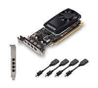 Nvidia Quadro P1000 4GB GDDR5 4x Mini DisplayPort Low & High Profile PCIe Express Scheda grafica professionale - Nero - Include 8 cavi display - Nuovo OEM Plain Box (rinnovato)