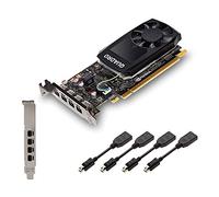 Nvidia Quadro P1000 Scheda grafica professionale PCIe Express 4 GB GDDR5 4X Mini DisplayPort Low & High Profile - Nero - Include 8 cavi di visualizzazione - Nuova scheda OEM normale in scatola