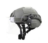NVISRHDP Casco Leggero in ABS con Maschera in PC Trasparente Regolabile | Casco modulare fai da te con binario di guida e grillo