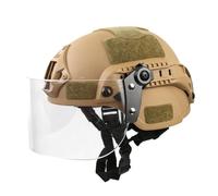 NVISRHDP Casco Leggero in ABS con Maschera in PC Trasparente Regolabile | Casco modulare fai da te con binario di guida e grillo