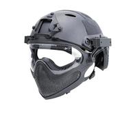 NVISRHDP Un Casco con Protezione facciale Integrata | Dispositivo di sospensione, maschera in rete di acciaio staccabile e casco in PC trasparente
