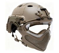 NVISRHDP Un Casco con Protezione facciale Integrata | Dispositivo di sospensione, maschera in rete di acciaio staccabile e casco in PC trasparente
