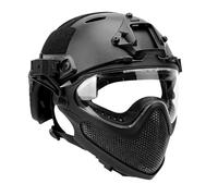 NVISRHDP Un Casco con Protezione facciale Integrata | Dispositivo di sospensione, maschera in rete di acciaio staccabile e casco in PC trasparente
