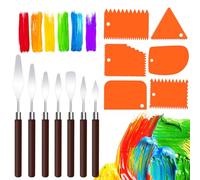 NVIYAM 13 Pezzi Acciaio Inox Spatola per Pittura a Olio Set Palette Knife Set Coltello da Set di Coltelli per Pittura Spatola per Pittori Spatola set Pittura Raschietto 7 Spatola, 6 Coltello