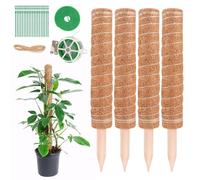 NVIYAM 4 Pcs 40 cm Palo da Muschio Tutor Pianta Rampicante Tutor di Cocco Sostegno Piante Rampicanti Palo Totem in Fibra di Cocco per Piante Bastoncino di Muschio per Piante Piante Rampicanti Bastone