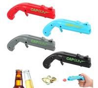 NVIYAM 4 Pezzi Apribottiglie Cap Gun - Pistola Bottiglie Aperte per Birra, Divertente Sparatutto per Feste in Casa, Barbecue all'Aperto - 4 Colori