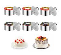 NVIYAM 6 Set di Anelli per Mousse, Coppapasta Tondi in Acciaio Inox, Coppapasta Tondo, Forma Rotonda Anello per Dessert per Dolci Fatti in casa, Dolci, Mousse