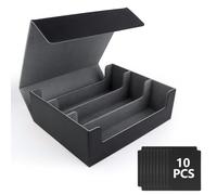 NVIYAM Deck Box per carte Magic The Gathering,Deck Box di 1800+ Carte con 10 Divisori,per le Carte di Magic Commander YGO TCG MTG di Grande Capacità Nero Deck Box