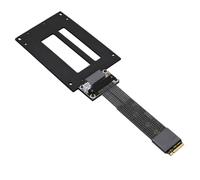 NVMe Gen5 - Cavo di prolunga schermato a nastro, 30 cm | Specifiche PCIe 5.0 Gen5, interfaccia SFF-TA-1002, piastra di montaggio con fori multipli e due aperture