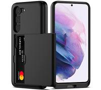 Nvollnoe Custodia per Samsung S23 con supporto per carte 5G 6.1" Slim Dual Layer Heavy Duty Custodia protettiva Galaxy S23 Custodia a portafoglio per Samsung S23 (nero)