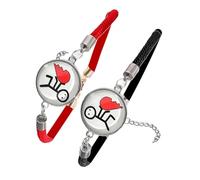 NVOQILIN 1 coppia di braccialetti luminosi regolabili in pelle intrecciata corda per appuntamenti notturni e feste braccialetti d'amore alla moda, Misura unica, come descritto