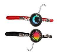 NVOQILIN 1 coppia di braccialetti luminosi regolabili in pelle intrecciata corda per appuntamenti notturni e feste braccialetti d'amore alla moda, Misura unica, come descritto