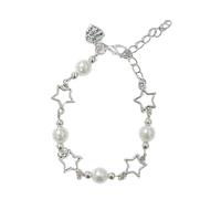 NVOQILIN Alta stella perla perline lega ciondolo cuore braccialetto femminile temperamento gioielli moda perline braccialetti per ragazze adolescenti, Misura unica, come descritto