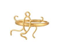 NVOQILIN Anello aperto regolabile con base incastonata per donne intarsiato cristallo turchese creazione di gioielli naturali, B, come descritto, come descritto