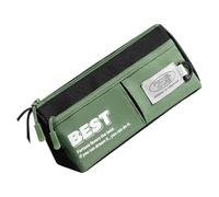 NVOQILIN Astuccio di grande capacità cerniere portapenne organizer per matite spazioso astuccio grande cancelleria penne sacchetti per matite per studenti, Nero e verde