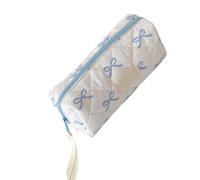 NVOQILIN Astuccio multiuso per penne di grande capacità, 19,5 x 8,5 x 7,4 cm, astuccio da viaggio per penne da viaggio, borsa per trucchi per ragazze e donne, astuccio in poliestere, Blu bianco