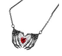 NVOQILIN Bat Wing Heart Collana in resina con catena di rame gioielli per le donne accessorio moda donna gioielli fantasia scura leggera collana gotica, One Size, come descritto, come descritto