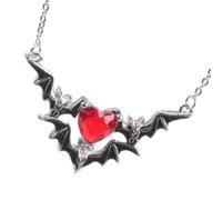 NVOQILIN Bat Wing Heart Collana in resina con catena di rame gioielli per le donne accessorio moda donna gioielli fantasia scura leggera collana gotica, One Size, come descritto, come descritto