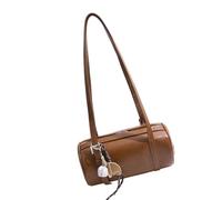 NVOQILIN Borsa a tracolla a forma di cilindro per le donne 2025 borse ascelle alla moda borsa a tracolla in pelle PU borsa da sera borsa retrò, Marrone, One Size