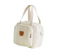 NVOQILIN Borsa per pannolini a tracolla borsa da viaggio grande capacità mamma ricamato borse a tracolla trapuntata carrozzina appeso borsa per pannolini, Motivo orso singolo, Large