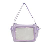 NVOQILIN Borsa pratica del PVC che visualizza la borsa dello studente di Crossbody della spalla dei perni con la cinghia regolabile per il vario, Viola, One Size