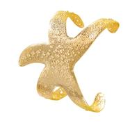 NVOQILIN Braccialetto da polso unico a forma di stella marina, alla moda, color argento e oro, con apertura, idea regalo minimalista, Misura unica, come descritto