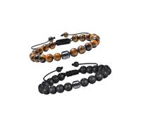 NVOQILIN Braccialetto da uomo modificabile con paillettes, 8 mm, perline di pietra confortanti per il riposo e tutti i giorni modificabile braccialetto con sfere in pietra naturale