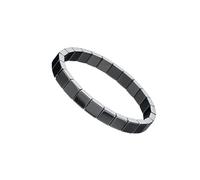 NVOQILIN Braccialetto elastico con perline quadrate in ematite nera naturale, per uomini e donne, unisex, design creativo, Misura unica, come descritto