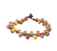 NVOQILIN Braccialetto intrecciato a mano in ceramica fatta a mano, stile colorato, accessorio alla moda per gli appassionati di arte