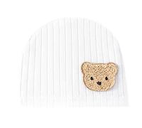 NVOQILIN Cappelli infantili Cappelli Bambino Cappello Cartoon Bear Disossato Mussola Cappello Neonato Copricapo Antivento Primavera 0-3M Cappelli Del Bambino Copricapo Ragazza Ragazzi, Orso bianco