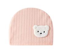 NVOQILIN Cappelli infantili Cappelli Bambino Cappello Cartoon Bear Disossato Mussola Cappello Neonato Copricapo Antivento Primavera 0-3M Cappelli Del Bambino Copricapo Ragazza Ragazzi, A, Taglia unica