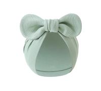 NVOQILIN Cappello da ospedale comodo elastico per neonati cappelli fetali in tinta unita cofano senza tesa per ragazzi ragazze da 0 a 3 mesi traspirante neonato bowknot cofano, Grigio verde, Taglia