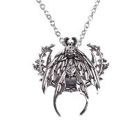 NVOQILIN Collana in argento con mezza luna e teschio, gioiello gotico per ragazze, donne, uomini, unisex, testa di morte
