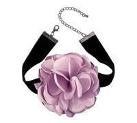 NVOQILIN Collane girocollo con grande fiore di rosa ampia, morbido velluto nero, collane da festa per le donne gioielli alla moda girocollo con rose per le donne, Misura unica, come descritto, come