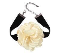 NVOQILIN Collane girocollo con grande fiore di rosa ampia, morbido velluto nero, collane da festa per le donne gioielli alla moda girocollo con rose per le donne, Misura unica, come descritto, come