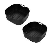 NVOQILIN Confezione da 2 pratiche fodere quadrate antiaderenti per friggitrici ad aria tappetini da cucina multifunzionali per friggitrici ad aria con texture in silicone