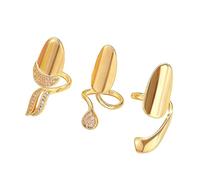 NVOQILIN Confezione da 3 anelli multifunzionali per unghie, facili da indossare, per manicure, gioielli, punta delle dita, perfetti per feste a tema, discoteche e feste, One Size, come descritto, come