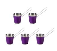 NVOQILIN Confezione da 5 bicchierini da liquore in acciaio, pratici bicchierini da liquore con catena attaccata, capacità 30 ml, per socializzare i bicchieri da festival