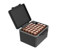 NVOQILIN Contenitore compatto per batteria con base antiscivolo e rilevatore di potenza per batterie 2A 3A Custodia per il trasporto di batterie portatile