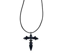 NVOQILIN Dark Punk Spiders - Collana con ciondolo a forma di croce unico, catena per clavicola, hip hop, falena, collana girocollo regolabile con ragni gotici, gioielli regolabili, Misura unica, come