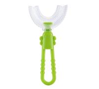 NVOQILIN Denti dello spazzolino da denti a forma di U del silicone del commestibile per il bambino/giallo/blu/verde