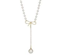 NVOQILIN Dolce Bowknot Pearl Choker Collana Per Le Donne Spiaggia Nappe Strass Pendente Collane Gioielli Moda Regali Collana Di Perle, Misura unica, come descritto, come descritto