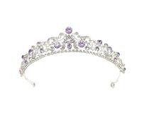 NVOQILIN Elegante diadema da sposa con strass, per cerimonia di fine anno, concorso, evento reale, Thick silver white d, Lega