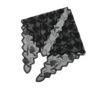 NVOQILIN Elegante Vintage Mantilla Velo Latino Massa Pizzo Fiore Velo Spagnolo Headwrap Per Cattolico Abito Da Sposa Da Sposa HollowOut Scialle, Nero , Taglia unica