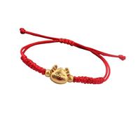 NVOQILIN Eleganti braccialetti rossi intrecciati cinesi 12 segni zodiacali catene a mano a forma di drago braccialetti con ciondoli unici regalo di Capodanno accessorio versatile, Misura unica, come
