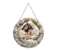 NVOQILIN Gesù e madre Maria in legno da appendere alla parete ornamento per case, uffici e chiese