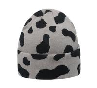 NVOQILIN Halloween Skull Cap Unisex Knit Hat Crochet Cheetah Party Holiday Winter Warm Hat Cute Mucca Pattern Theme Berretti invernali per gli uomini