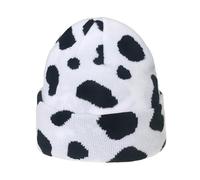 NVOQILIN Halloween Skull Cap Unisex Knit Hat Crochet Cheetah Party Holiday Winter Warm Hat Cute Mucca Pattern Theme Berretti invernali per gli uomini