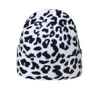 NVOQILIN Halloween Skull Cap Unisex Knit Hat Crochet Cheetah Party Holiday Winter Warm Hat Cute Mucca Pattern Theme Berretti invernali per gli uomini